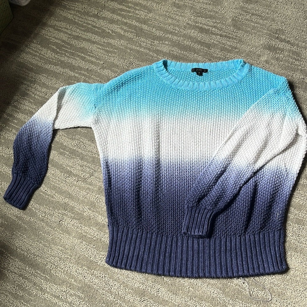 M JCrew linen ombre fisherman’s sweater